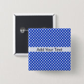 Royal Blue Combination Polka Dots van STaylor Vierkante Button 5,1 Cm (Voorkant /achterkant)