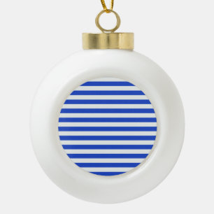 Royal Blue Combination Stripes van Shirley Taylor Keramische Bal Ornament