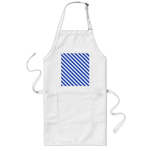 Royal Blue Combination Stripes van Shirley Taylor Lang Schort (Voorkant)