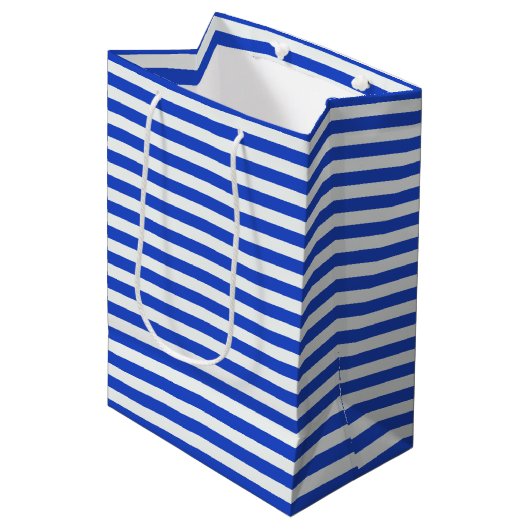 Royal Blue Combination Stripes van Shirley Taylor Medium Cadeauzakje (Voorkant Gekanteld)
