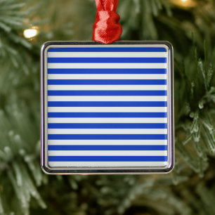 Royal Blue Combination Stripes van Shirley Taylor Metalen Ornament