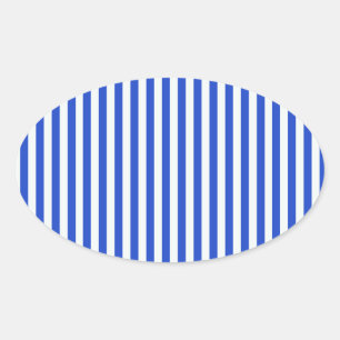 Royal Blue Combination Stripes van Shirley Taylor Ovale Sticker