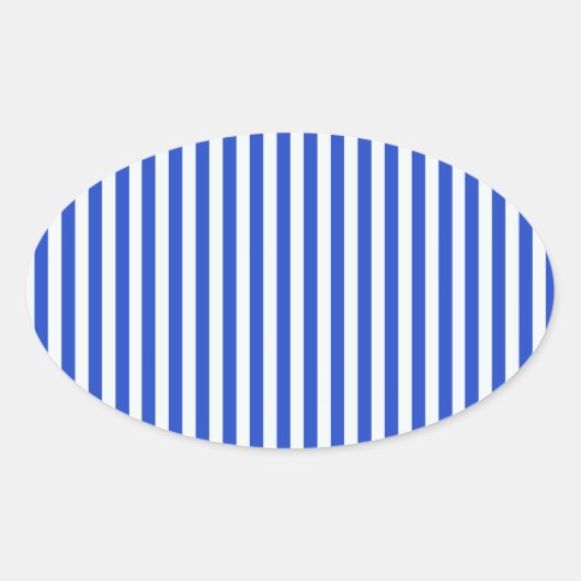Royal Blue Combination Stripes van Shirley Taylor Ovale Sticker (Voorkant)