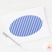 Royal Blue Combination Stripes van Shirley Taylor Ovale Sticker (Envelop)