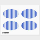 Royal Blue Combination Stripes van Shirley Taylor Ovale Sticker (Vel)