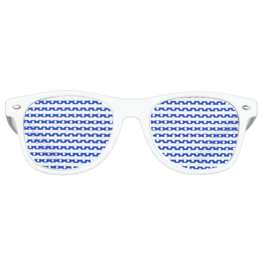 Royal Blue Combination Stripes van Shirley Taylor Retro Zonnebril (Voorkant)