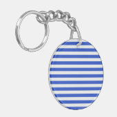 Royal Blue Combination Stripes van Shirley Taylor Sleutelhanger (Voorkant Links)