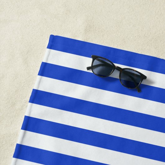 Royal Blue Combination Stripes van Shirley Taylor Strandlaken (In situ)