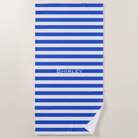 Royal Blue Combination Stripes van Shirley Taylor Strandlaken (Voorkant)