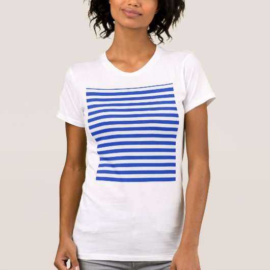 Royal Blue Combination Stripes van Shirley Taylor T-shirt (Voorkant)