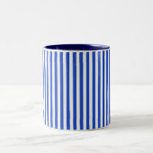 Royal Blue Combination Stripes van Shirley Taylor Tweekleurige Koffiemok (Center)
