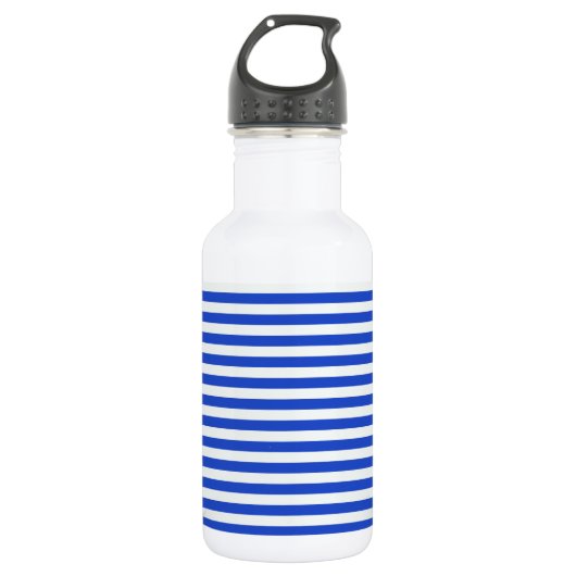 Royal Blue Combination Stripes van Shirley Taylor Waterfles (Voorkant)