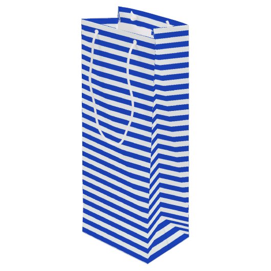 Royal Blue Combination Stripes van Shirley Taylor Wijn Cadeautas (Achterkant Gekanteld)