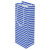 Royal Blue Combination Stripes van Shirley Taylor Wijn Cadeautas (Voorkant Gekanteld)