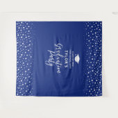 Royal Blue Confetti | Graduation Party Achtergrond Wandkleed (Voorkant (horizontaal))