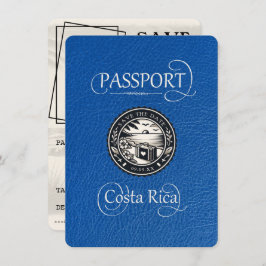 Royal Blue Costa Rica Paspoort Save The Date