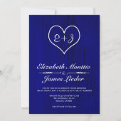 Royal Blue Country Wedding Invitations Kaart (Voorkant)