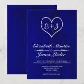 Royal Blue Country Wedding Invitations Kaart (Voorkant / Achterkant)