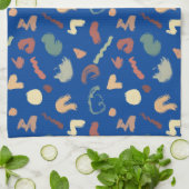 Royal Blue Cream Groene perzik vormen Theedoek (Gevouwen)