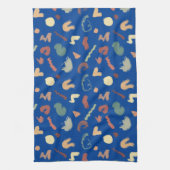 Royal Blue Cream Groene perzik vormen Theedoek (Verticaal)