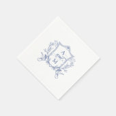 Royal Blue Crest Wedding Bedankt Servet (Hoek)