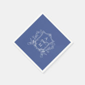 Royal Blue Crest Wedding Bedankt Servet (Hoek)
