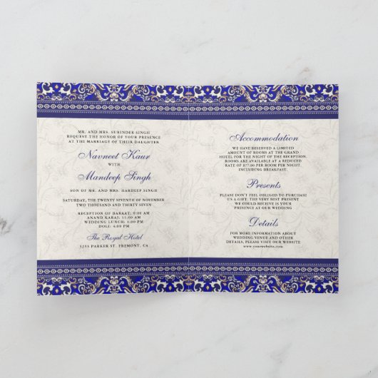 Royal Blue Cross-steek Alles in een sikh bruiloft (Binnen)