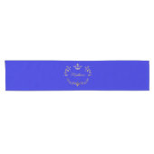 Royal Blue Crown Crest Personalized Korte Tafelloper (Horizontaal)