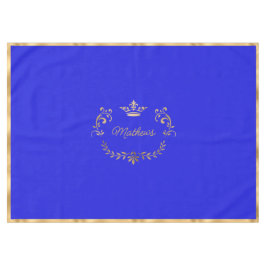 Royal Blue Crown Crest Personalized Tablecloth Tafelkleed