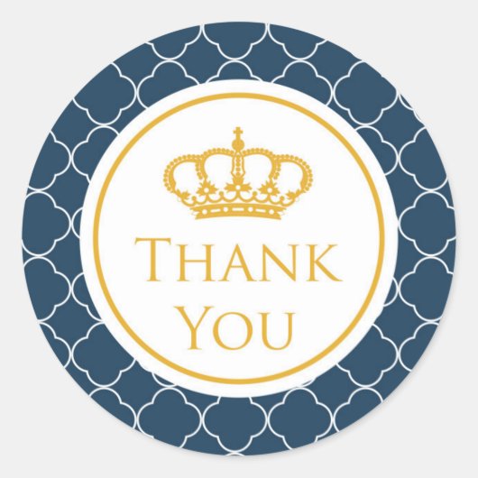 Royal Blue Crown Dank u Sticker (Voorkant)