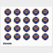 Royal Blue Crown Prince Baby shower Sticker (Vel)