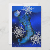 Royal Blue Crystal Snowflake kerstfeest Kaart (Achterkant)