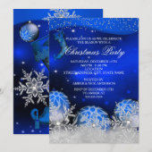 Royal Blue Crystal Snowflake kerstfeest Kaart (Voorkant / Achterkant)