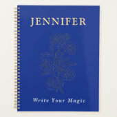 Royal Blue Custom Name Notebook – Elegant & Bold Planner (Voorkant)