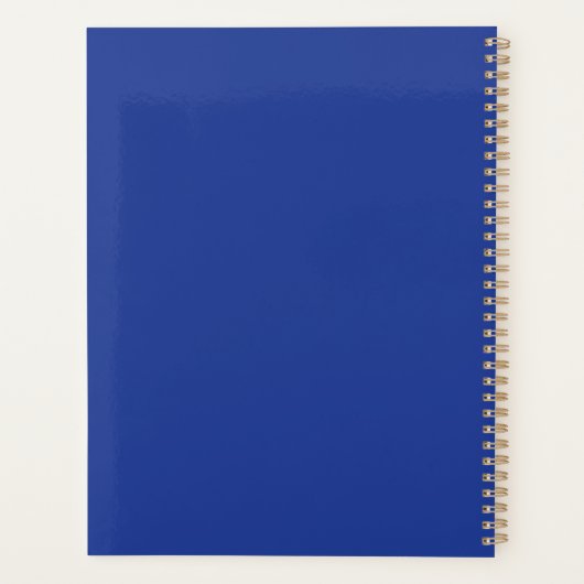 Royal Blue Custom Name Notebook – Elegant & Bold Planner (Achterkant)