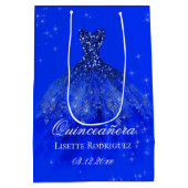 Royal Blue Custom Quinceanera Medium Cadeauzakje (Achterkant)
