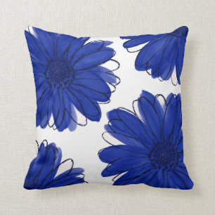 Royal Blue Daisies Kussen