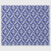  Royal Blue Damask Cadeauverpakking Cadeaupapier (Vlak)