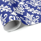  Royal Blue Damask Cadeauverpakking Cadeaupapier (Rol Hoek)