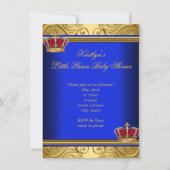 Royal Blue Damask Gold Baby shower Boy Regal Kaart (Achterkant)