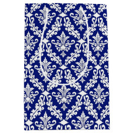  Royal Blue Damask Medium Cadeauzakje