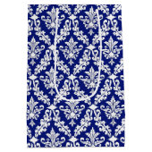  Royal Blue Damask Medium Cadeauzakje (Achterkant)