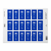Royal Blue Damask Monogram V568 Etiket (Full Sheet)