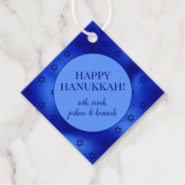 Royal Blue Davidster Hanukkah Persoonlijk Bedankjes Labels