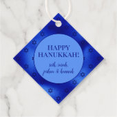 Royal Blue Davidster Hanukkah Persoonlijk Bedankjes Labels (Achterkant)