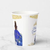 Royal Blue des Quinceañera Crown Birthday Pape Papieren Bekers (Rechts)