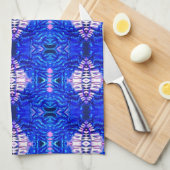 royal blue diamant and hippie tiedye tapijt theedoek (Quarter Fold)