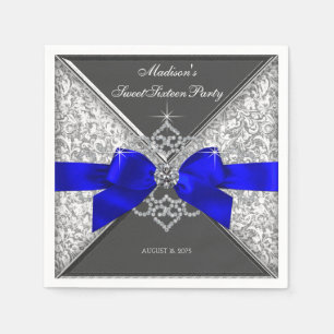 Royal Blue Diamond Bow Servet