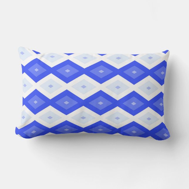 Royal blue diamond pattern kussen (Voorkant)