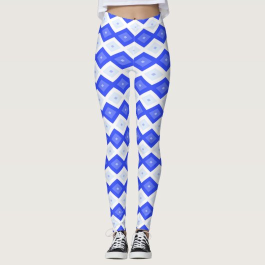 Royal blue diamond pattern leggings (Voorkant)